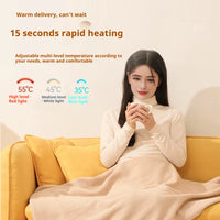 USB Electric Heated Blanket Wearable Heated Blanket Washable Warmer Blanket Adjustable 3 Levels Temperature Machine for Women